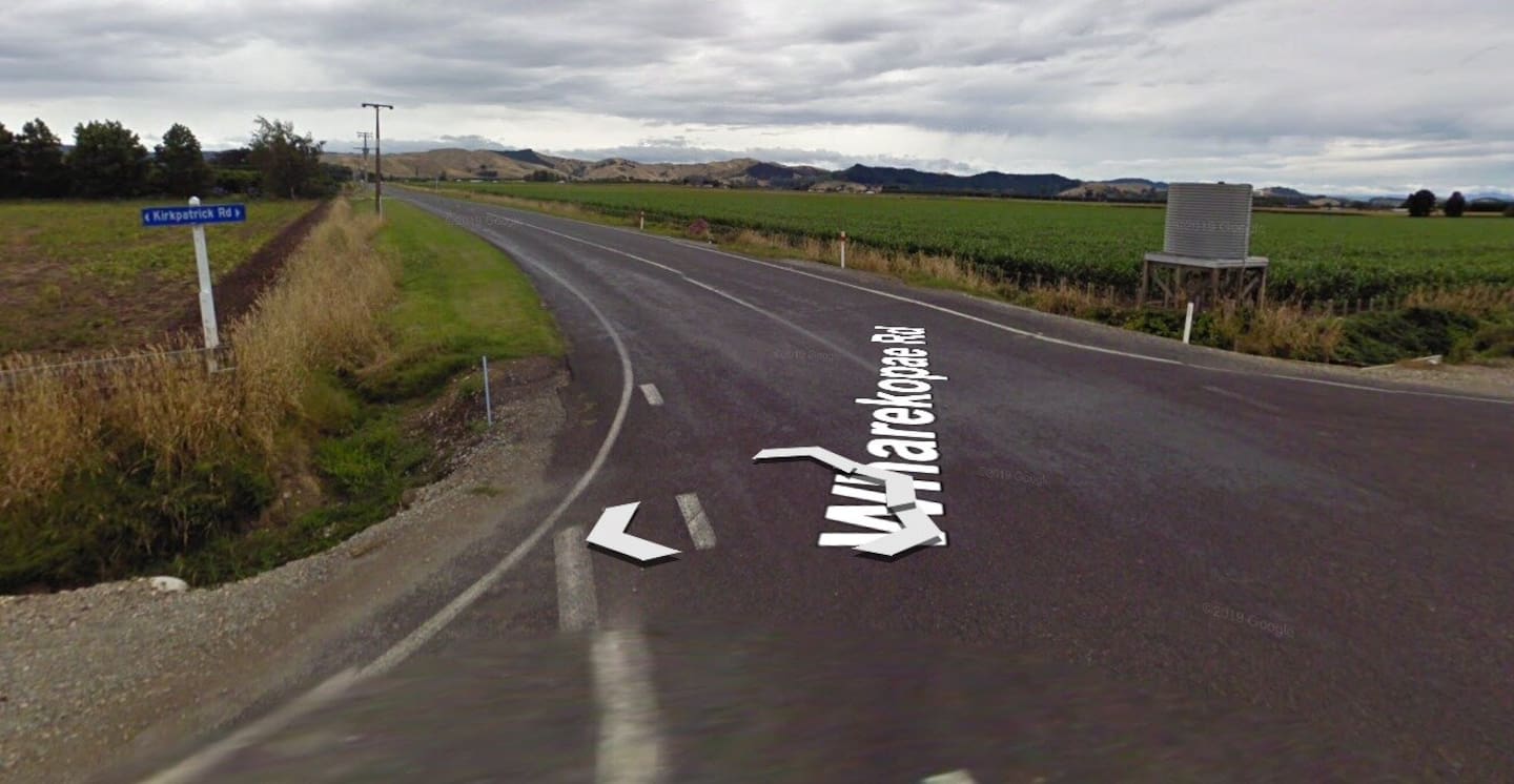 Multiple people were injured in the crash on Wharekopae Rd near Pātūtahi. Photo / Google