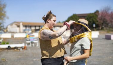 Amelia Mraz and Meghan Robertson partnered to design the six-week therapeutic beekeeping program.