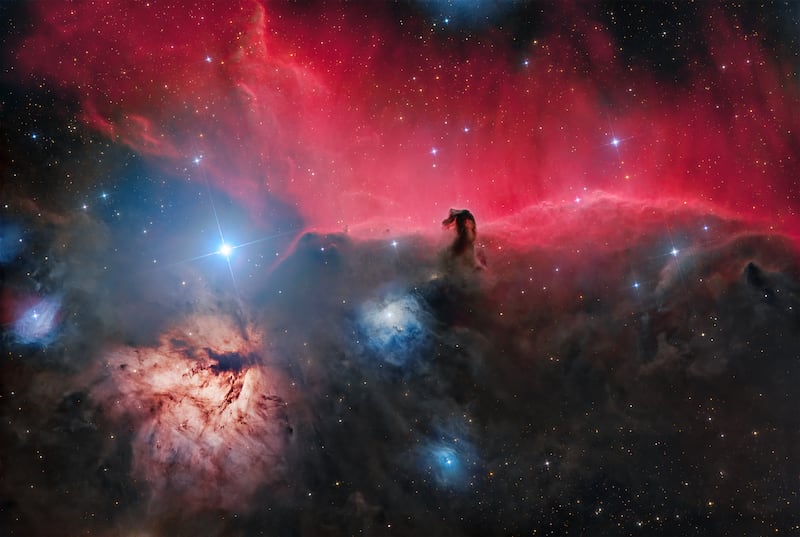 Horsehead and Flame Nebulae. Photograph: John Walsh