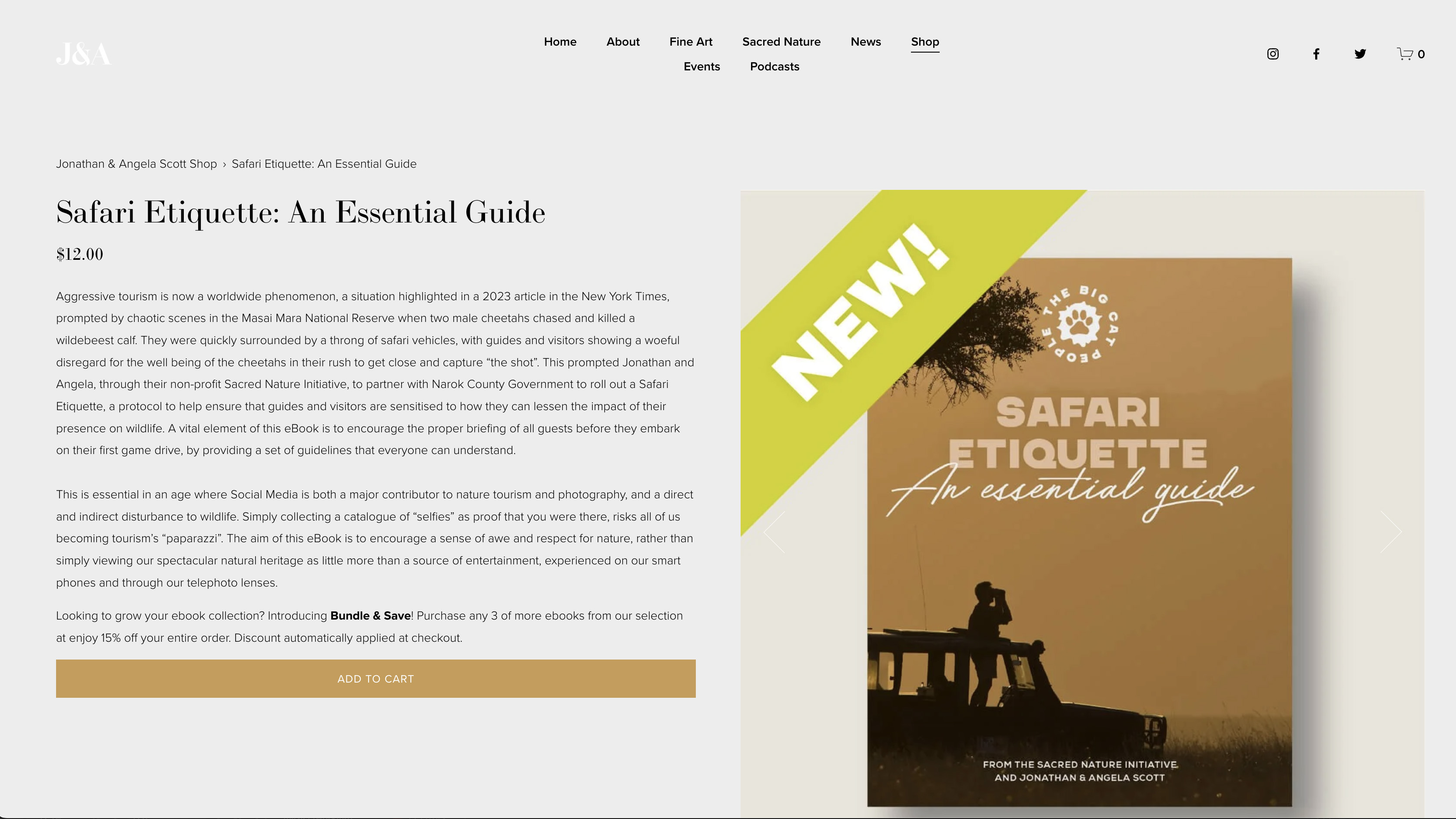 Web page for buying a copy of the Safari Etiquette e-book, written by wildlife photographers and conservationists Jonathan and Angela Scott: https://www.jonathanangelascott.com/shop/p/safari-etiquette