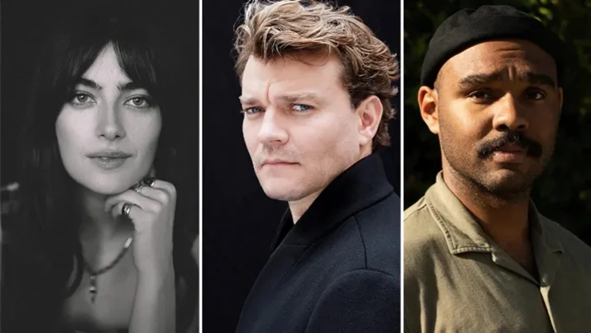 Actress Millie Brady and actor Pilou Asbaek, and director JD Dillard.