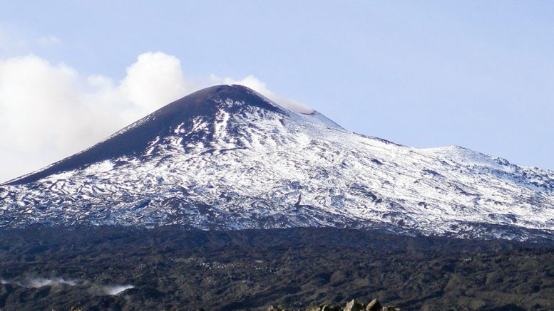 Mount Etna Snow Covered Volcanic Summit