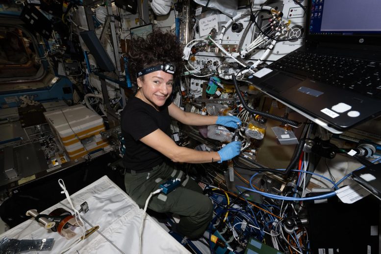 NASA Astronaut Jessica Meir Optical Fibers Cold Atom Lab