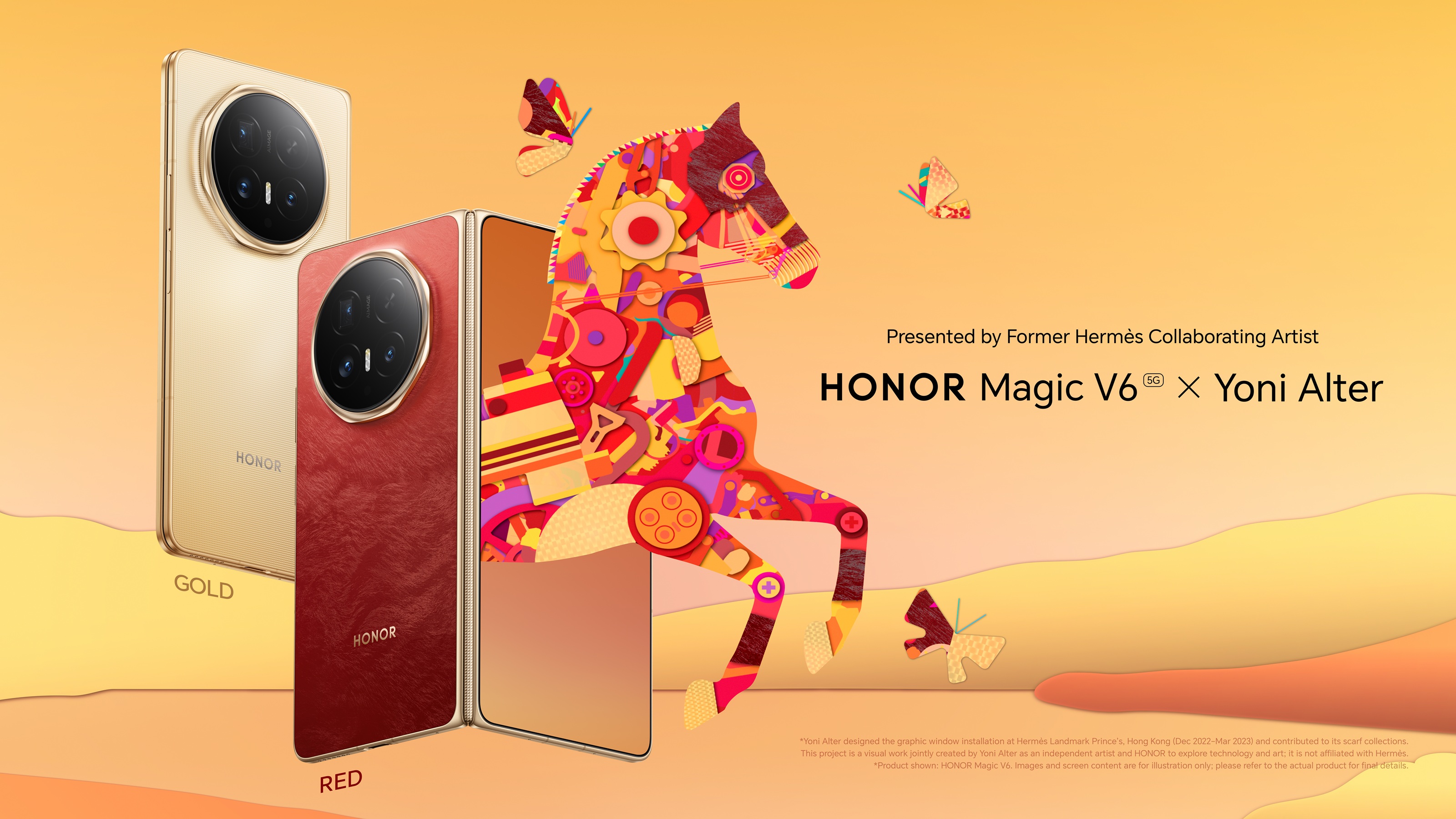 Honor's Magic V6 collabs with designer/artist Yoni Alter.