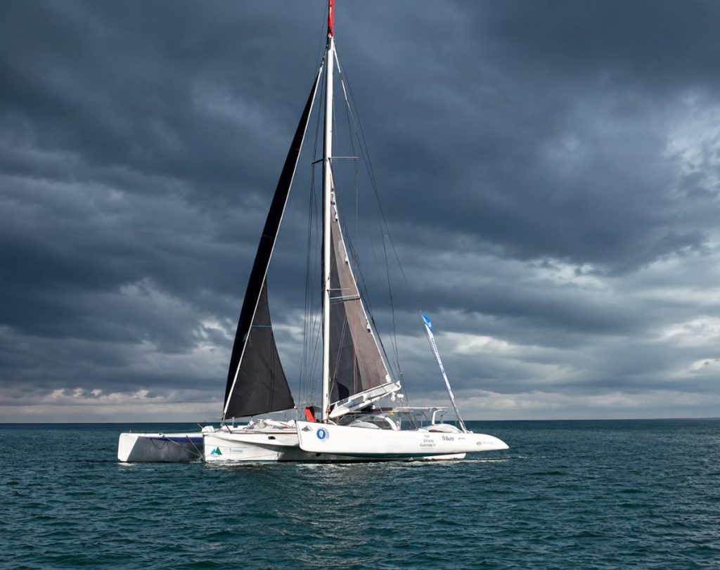 Ocean's Tribute at the start of the 2026 Solo Trans-Tasman Yacht Challenge // Photo credit: Kirsten Thomas