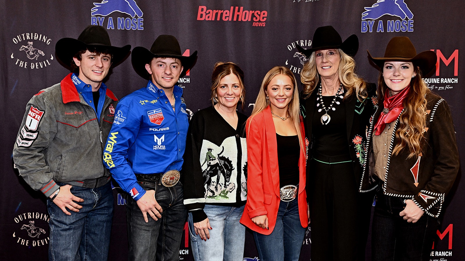 Included in "Outriding the Devil" are, from left, Stetson Wright, Rusty Wright, Sha Ree Wright, Lily Wright, Angela Ganter and Jackie Ganter.