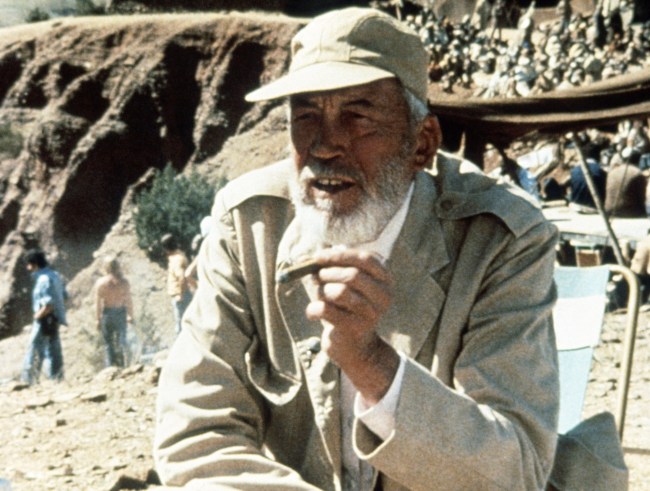 Director John Huston on location, (possibly for VICTORY in 1981).