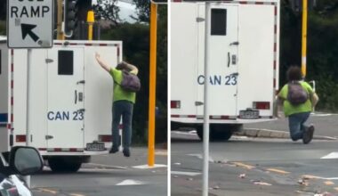 New video shows moment man falls from moving Corrections van in Auckland CBD