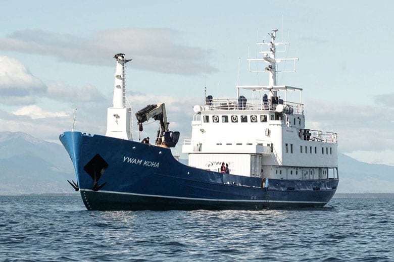 The YWAM Koha departed from Tauranga for Fiji on Saturday and is expected to reach the Cahuna on Wednesday.