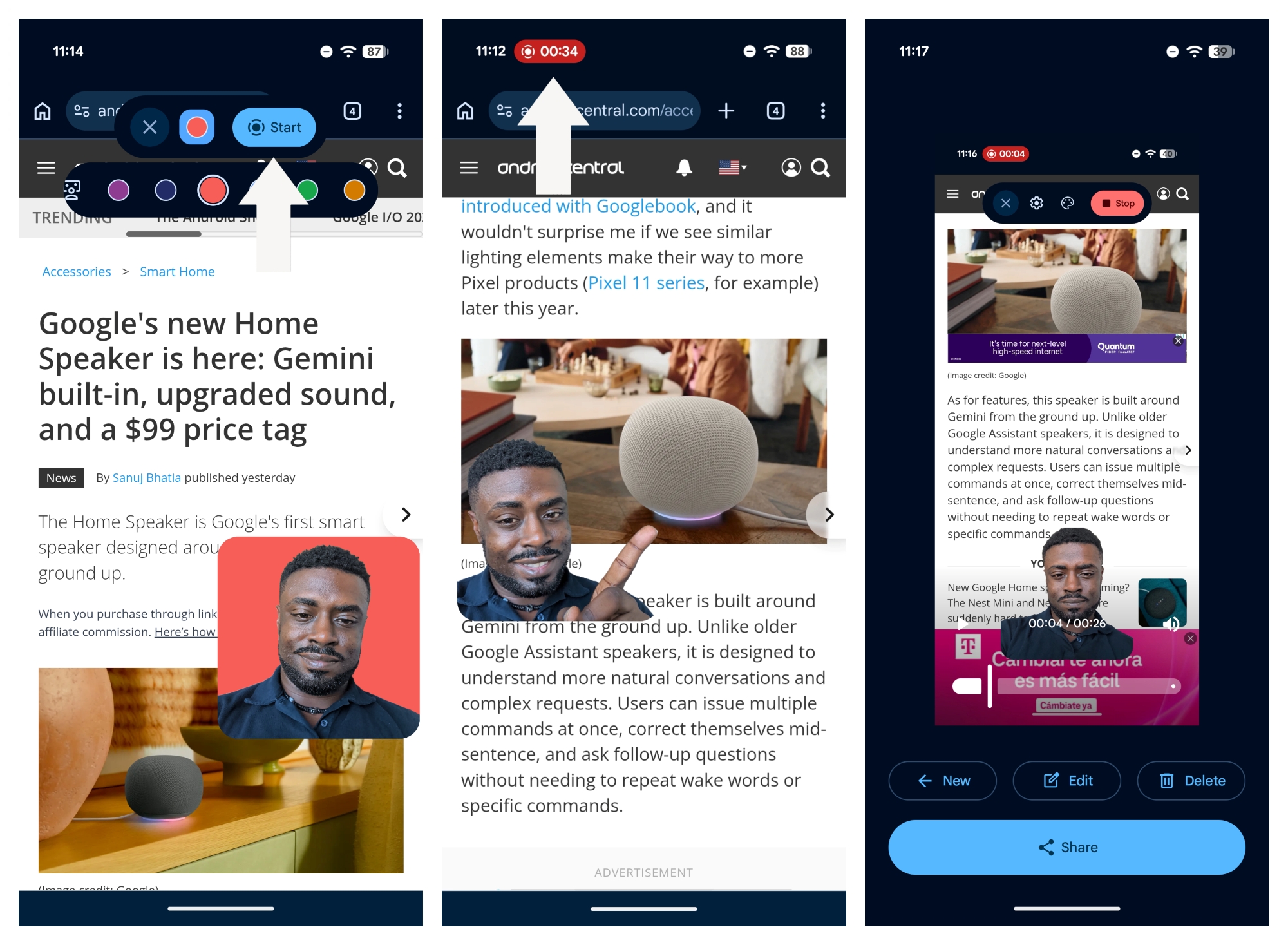 Screen Reactions on the Google Pixel 10