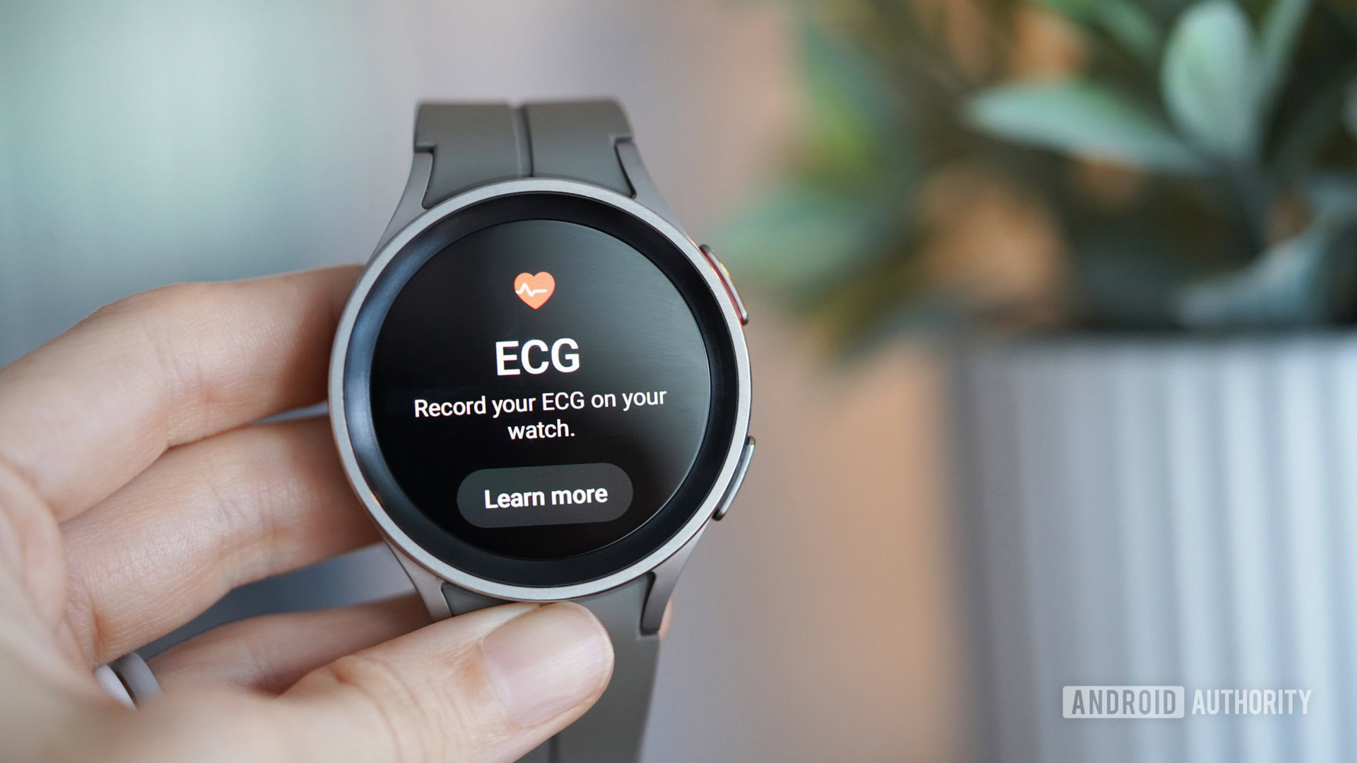 Samsung Galaxy Watch 5 Pro ECG A Samsung Galaxy Watch 5 Pro displays the ECG app.