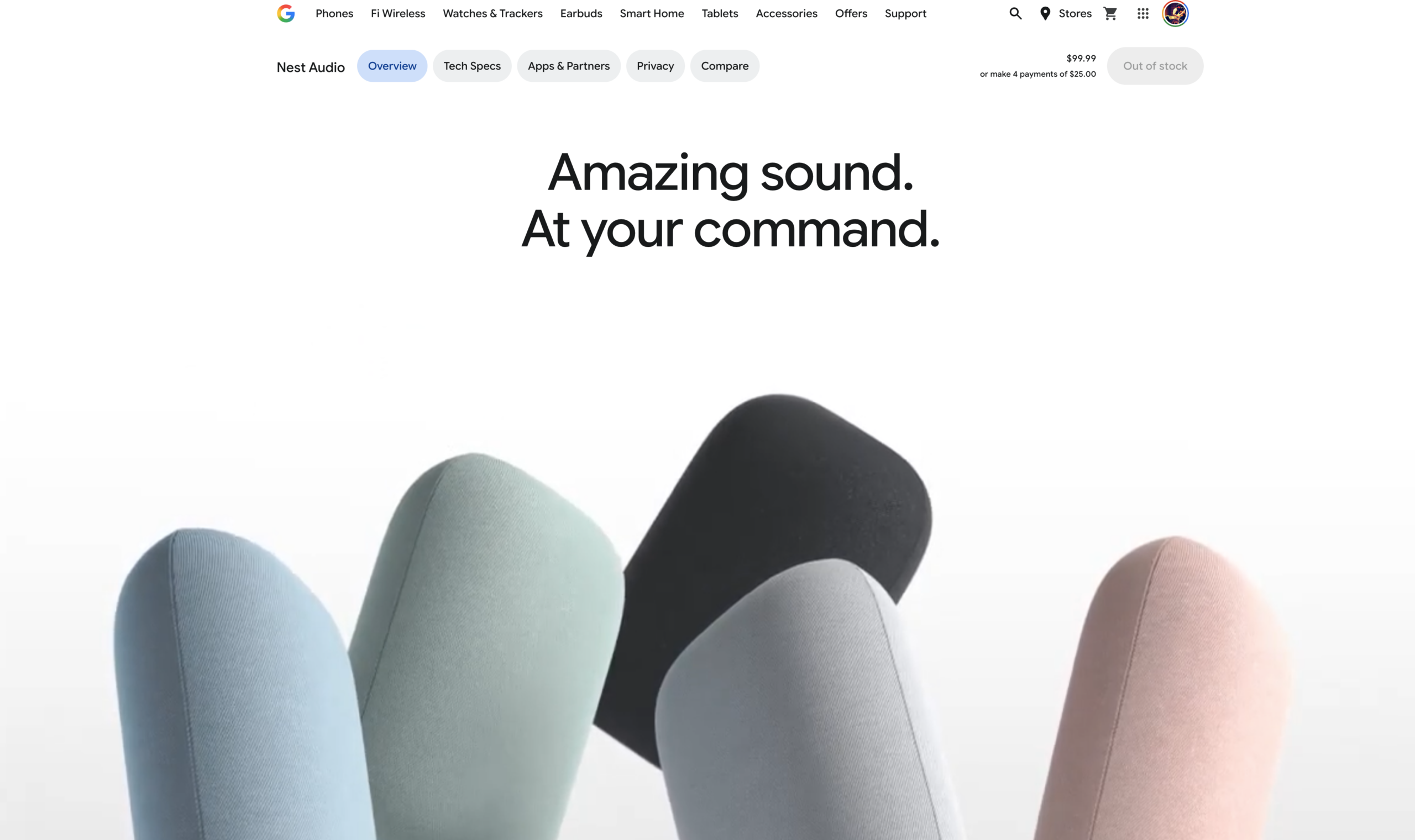 Screenshot 2026 06 08 at 12.40.27 PM Nest Audio out of stock