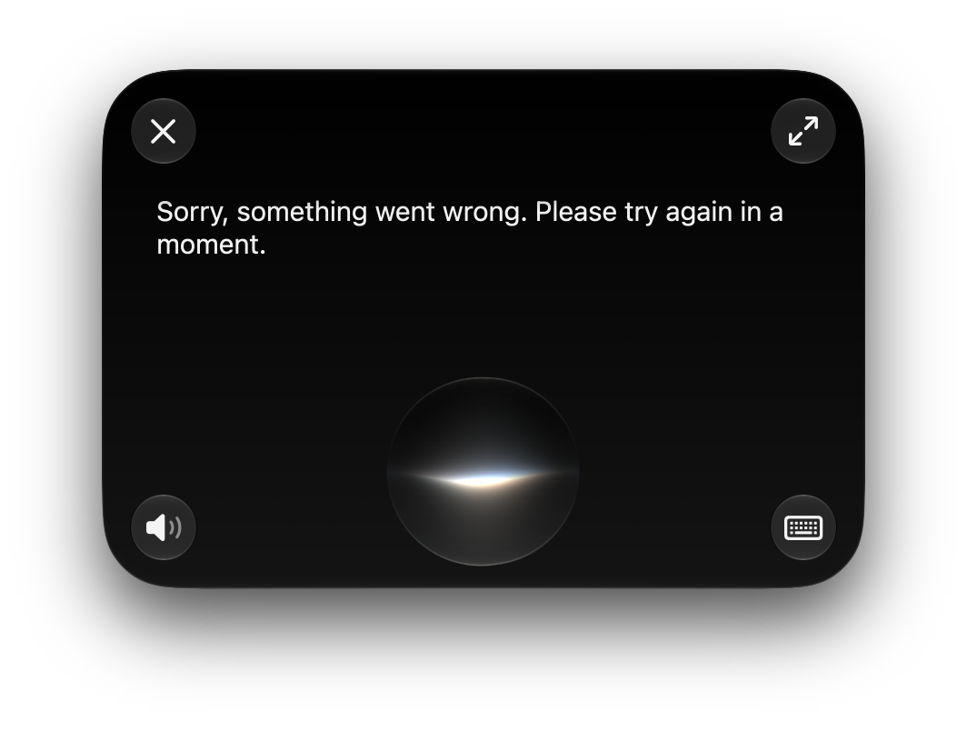 A frequent reminder that Siri AI is in early preview on a macOS developer beta. I get a fair amount of these.