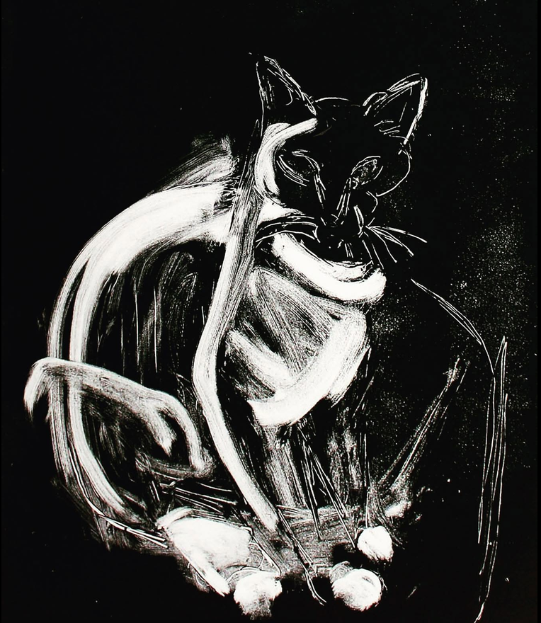 Gwendolyn Knight, "Cat", 1994, Monoprint, 20 5/8 x 16 1/8 inches