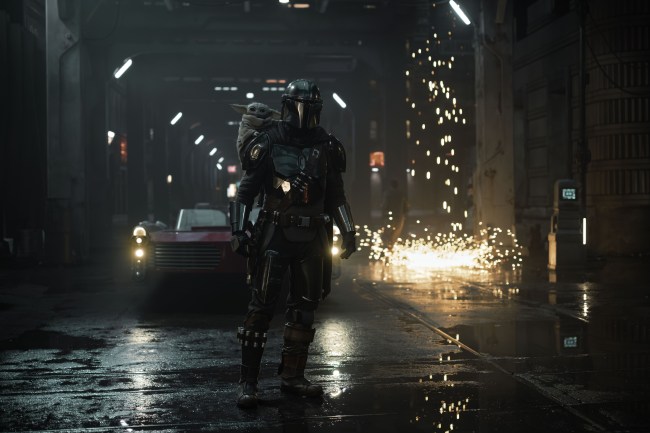 (L-R) The Mandalorian (Pedro Pascal) and Grogu in Lucasfilm's THE MANDALORIAN AND GROGU. Photo by Francois Duhamel. © 2026 Lucasfilm Ltd™. All Rights Reserved.