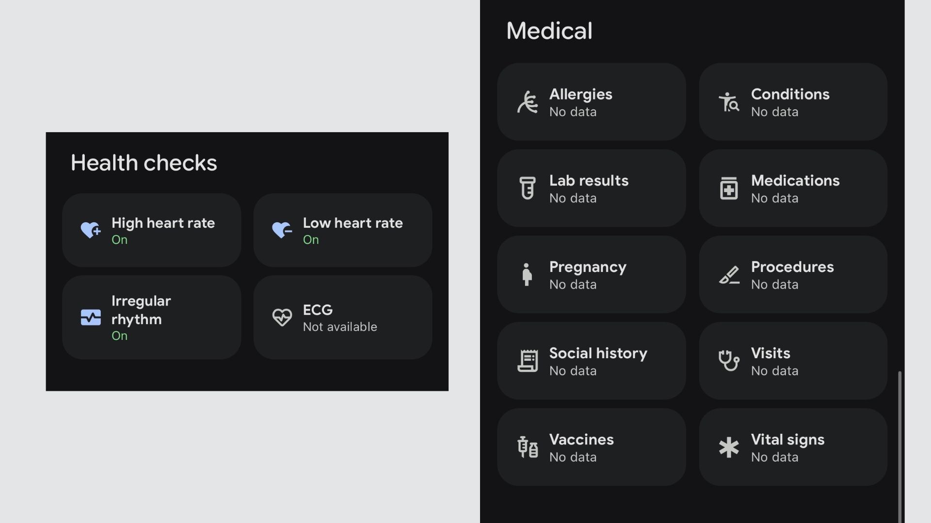 Grace Walsh Google Health app screenshots