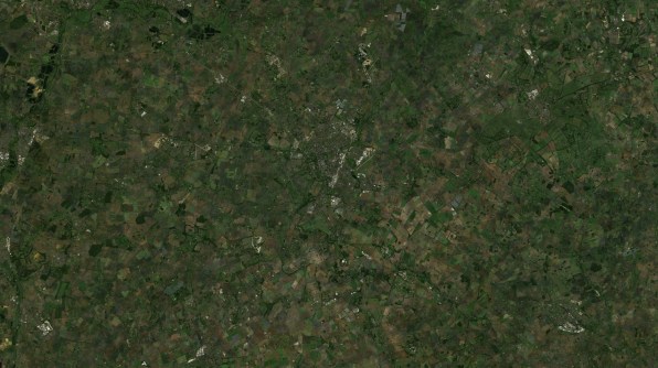 A true-colour satellite image of Cambridge in the UK