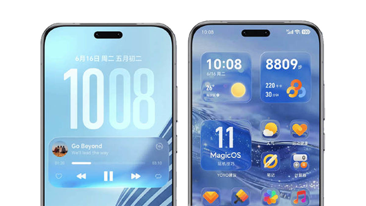 MagicOS 11 UI design on the lock screen and home screen
