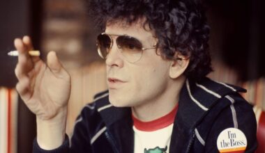 Lou Reed posed smoking a cigarette during an interview in Amsterdam, Netherlands in 1976