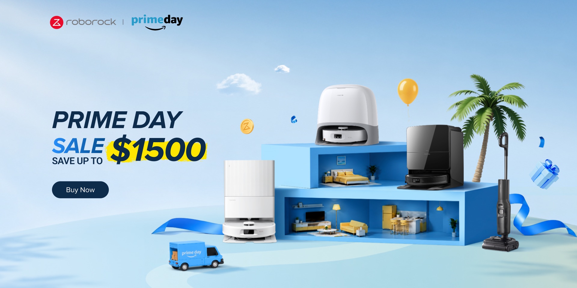 Upgrade your home with Roborock’s smartest vacuums at their lowest prices ever this Prime Day | Promotional graphic shows a range of Roborock products
