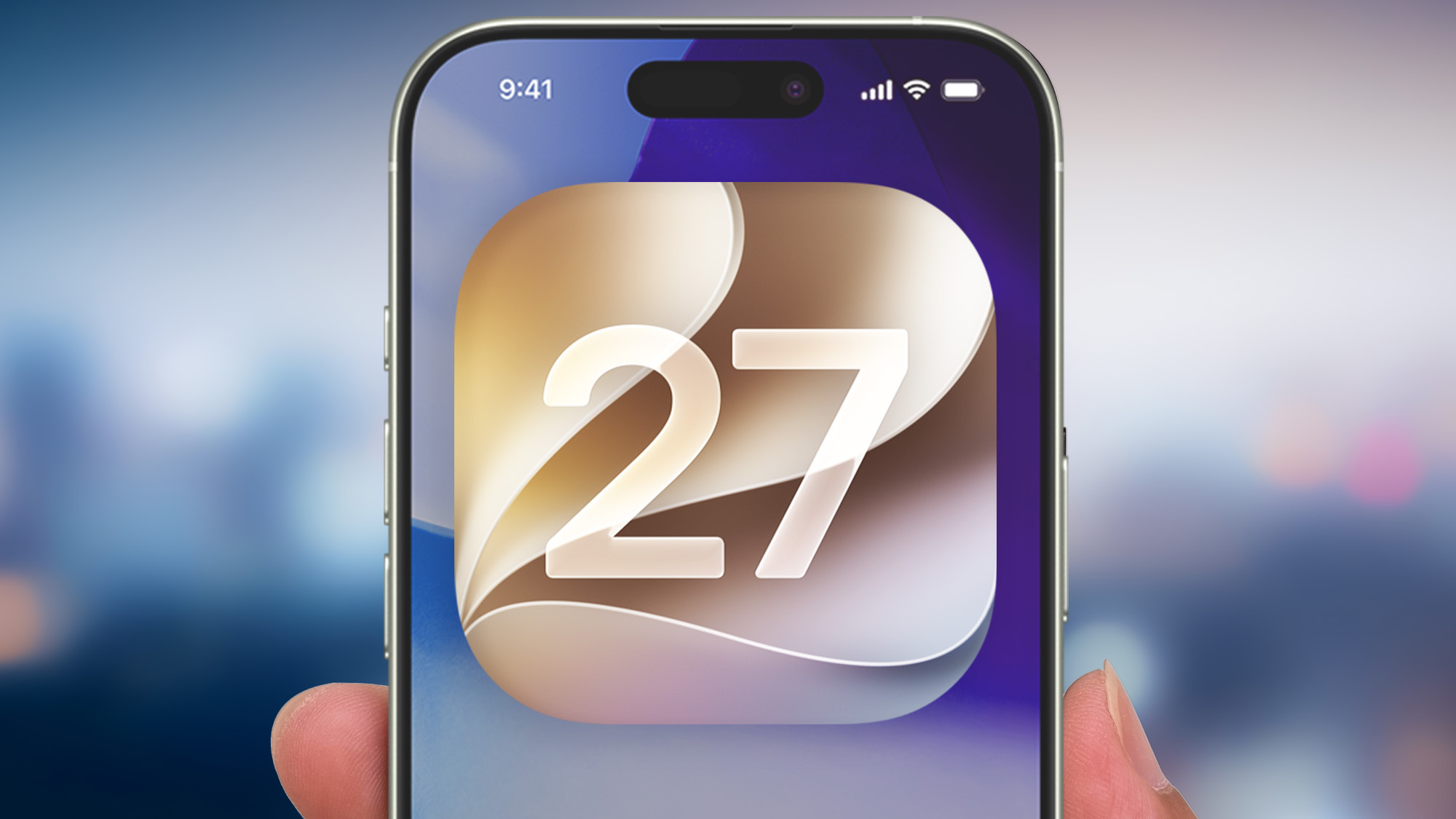 iOS 27 logo on iPhone