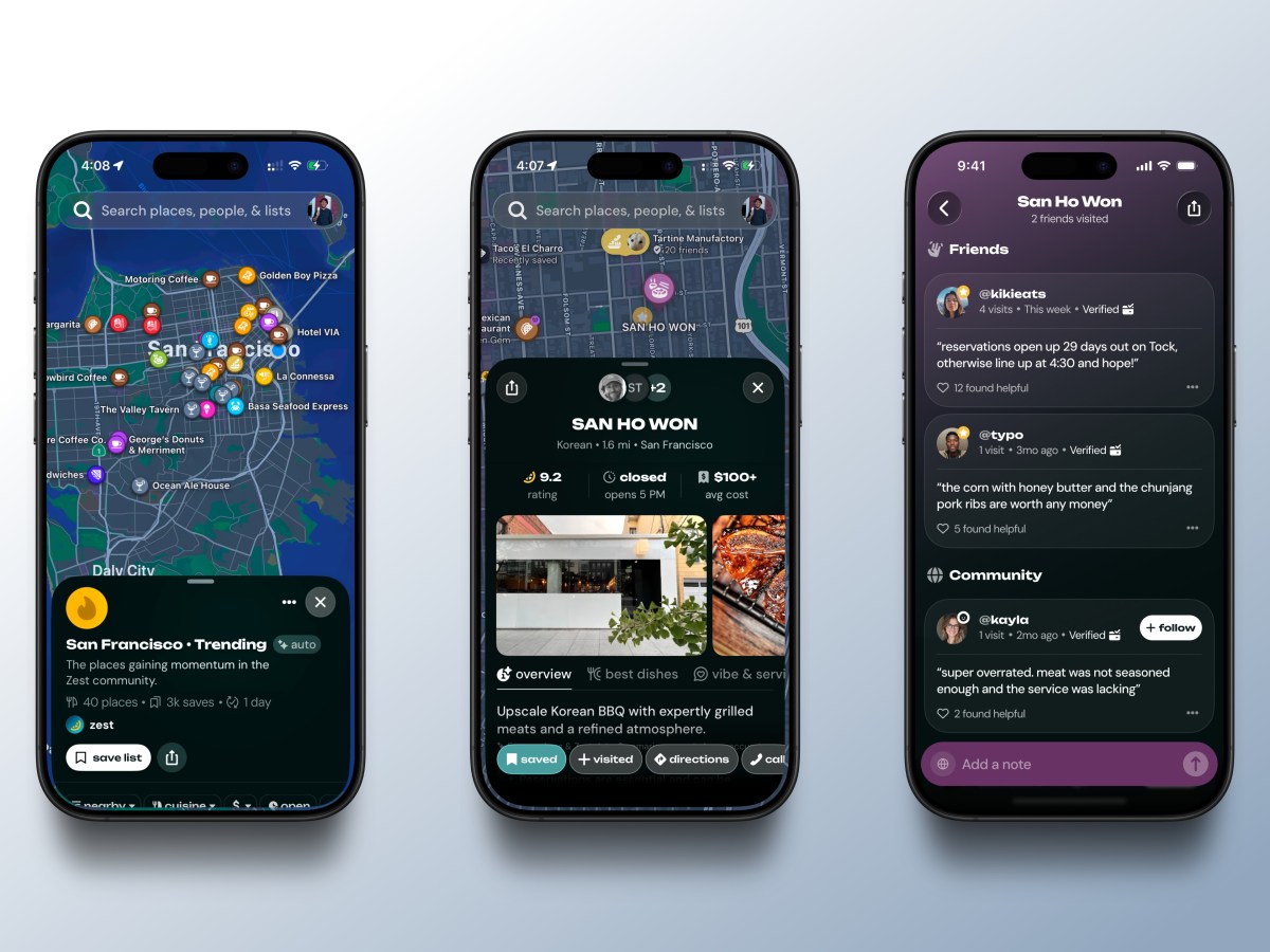 Zest launches a restaurant discovery app powered by where people actually eat