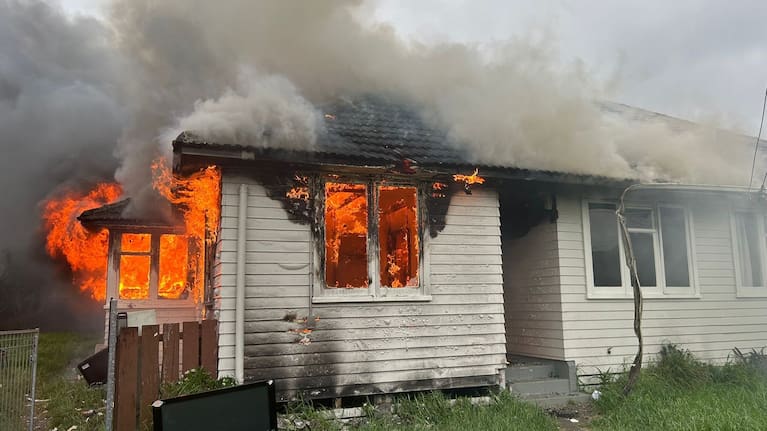 A fire on Finlay Pl in Ōtara.