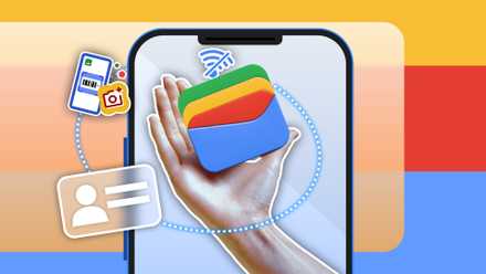 A hand with the Google Wallet logo and some feature icons around it