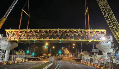 New cycling, pedestrian bridge lifted into place in Christchurch