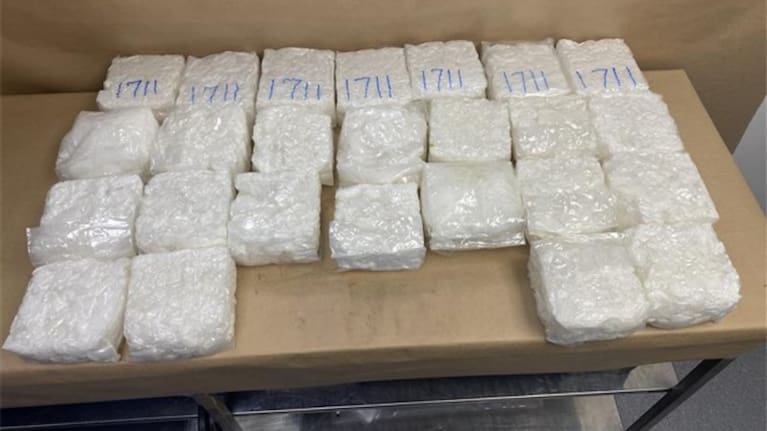 A seized shipment of methamphetamine.