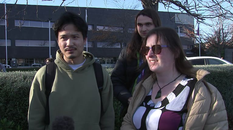 Ara University IT students Lance Calderon and Charlotte Savage.
