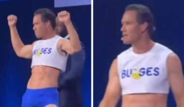 Saved by the Bell heartthrob, Mark-Paul Gosselaar, shows off chiselled abs at 52