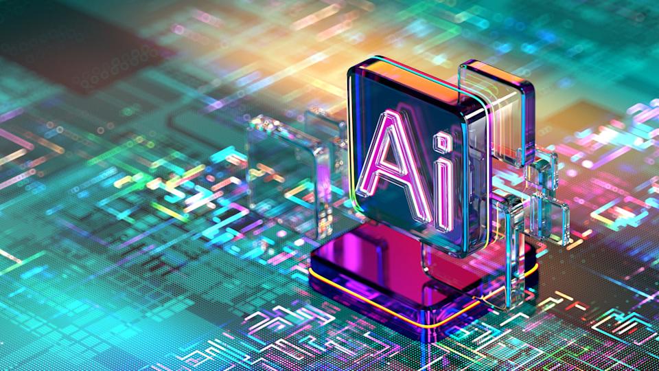 The letters "AI" on a processor.