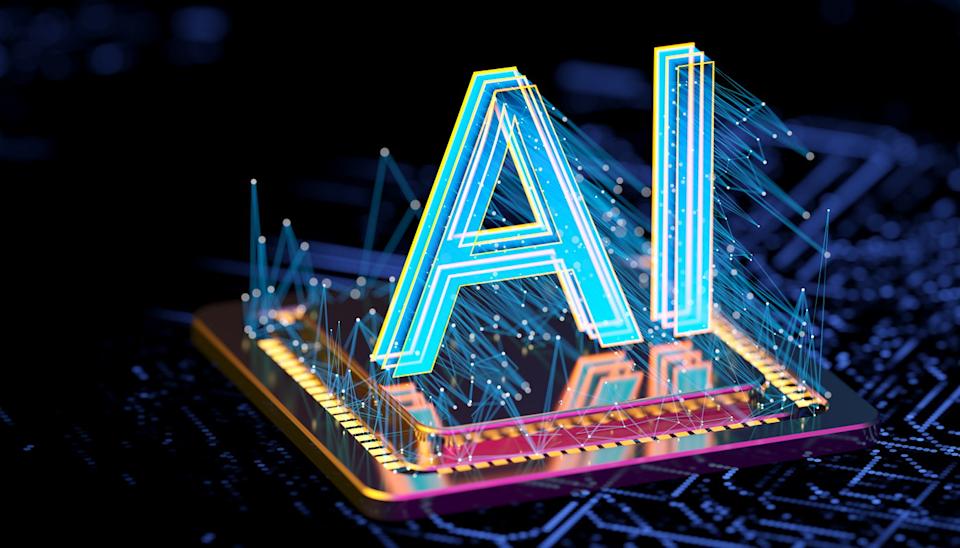 The letters AI on a semiconductor.
