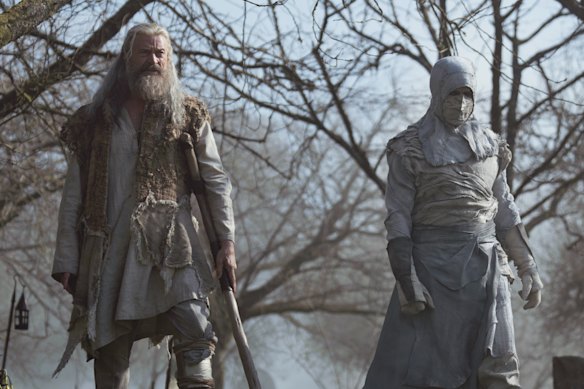 Robin Hood (Hugh Jackman) and the leper (Murray Bartlett).