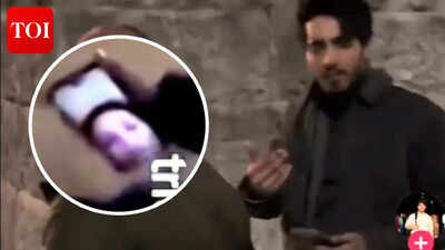 Was Ahaan Panday on video call with Aneet Padda in viral clip from UK film sets? - WATCH