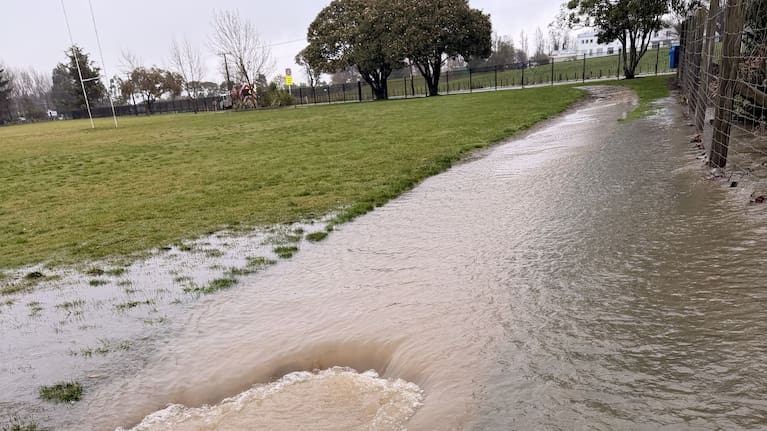akeview School's bike track was damaged after the heavy rainfall and flooding over the weekend.
