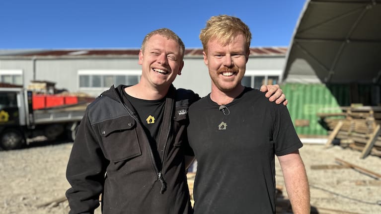 Alex Hawthorne and Dylan Bull at Levela Yard in West Auckland.