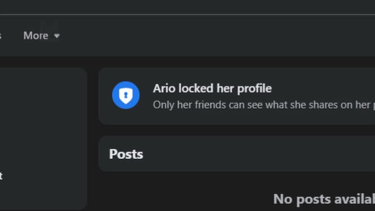 Locked Facebook profile.