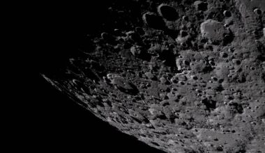 This view of the lunar south pole captured by the Artemis astronauts showes the heavily cratered terrain of the Aitken basin. Laser installations in shadowed craters could provide navigational aid to astronauts exploring the Moon. Courtesy NASA