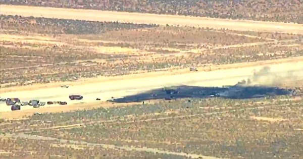 8 presumed dead after B-52 bomber crashes at base in Southern California