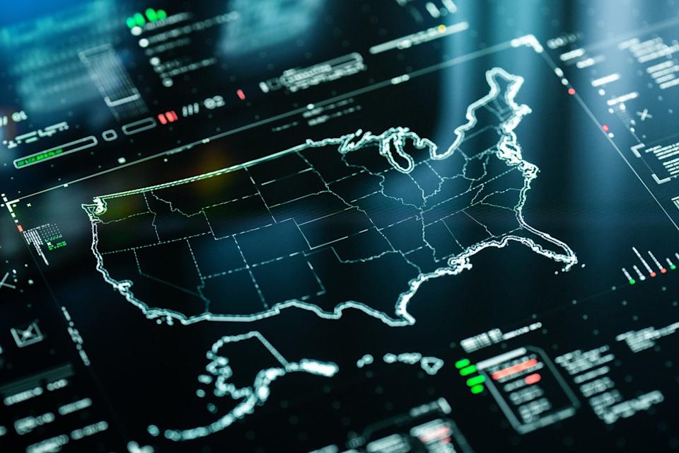 Digital map of the U.S.