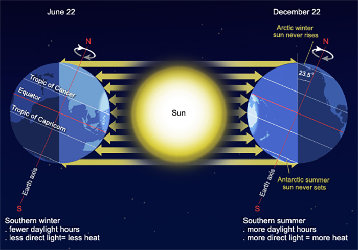 Illustration of Earth's seasons.