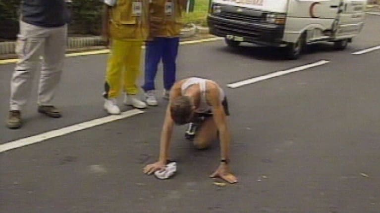 Barrett collapsed during the 1998 Commonwealth Games 50km event.