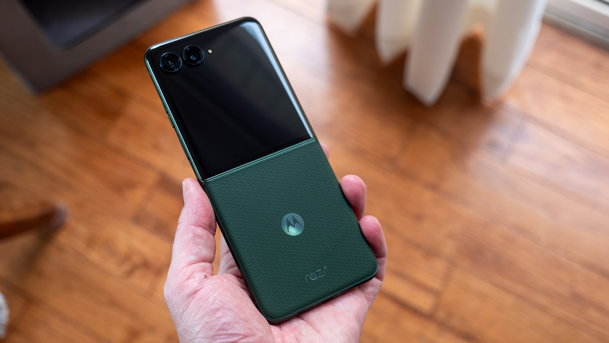 The green Motorola Razr Plus 2026