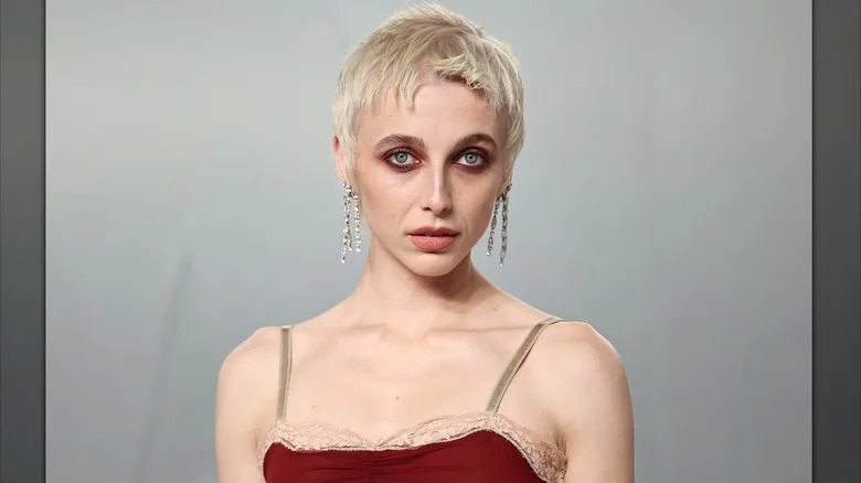 Emma Chamberlain with sparkly, dangly earings