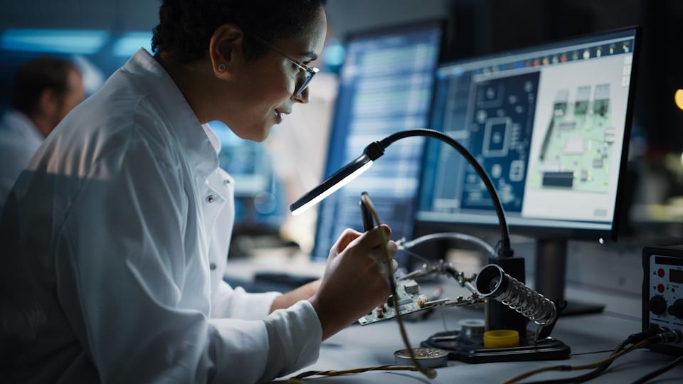 A person designing a chip.