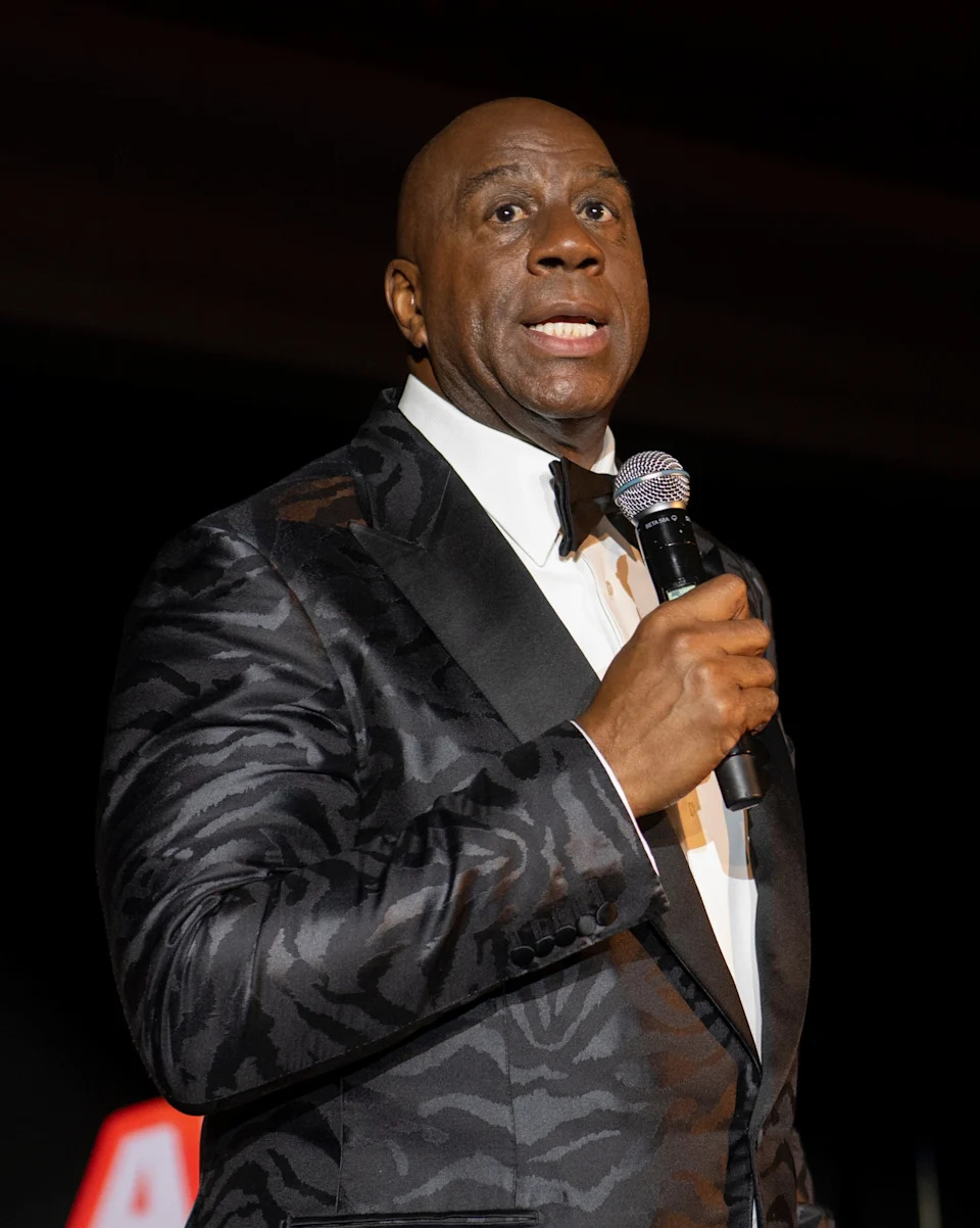 Magic Johnson speaking at an event