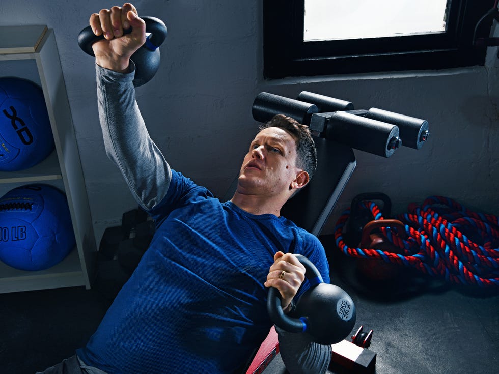 Compact home gym setup with fitness equipment Compact home gym setup with fitness equipment