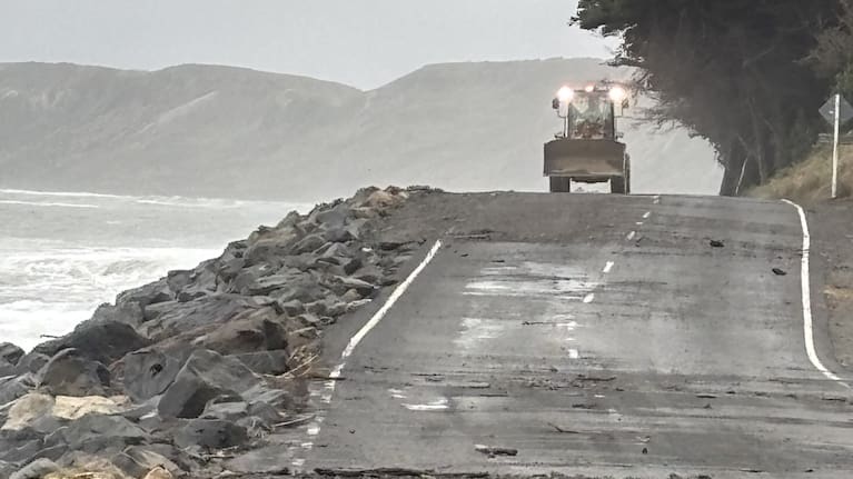 Cape Palliser Rd gets battered regularly in storms.